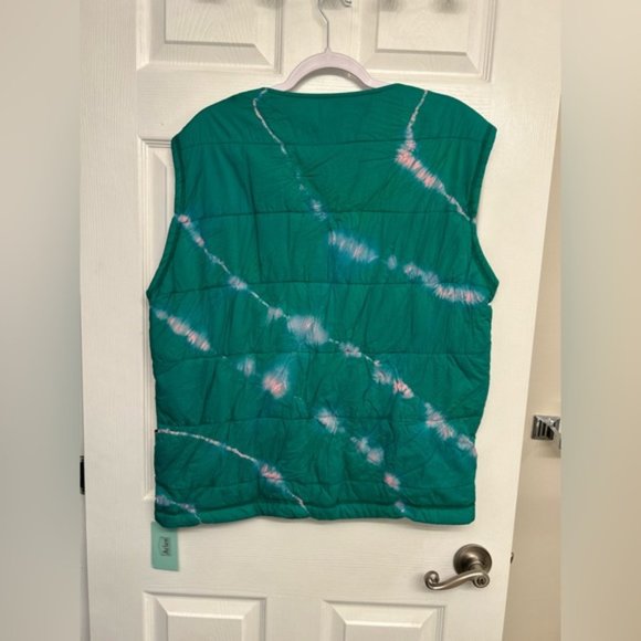 SOLD Aries Pink and Green Tie dye Vest - Picture 3 of 5